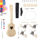 Assemble 21 inch ukulele diy children's small guitar handmade material package painted painting wooden homemade activities